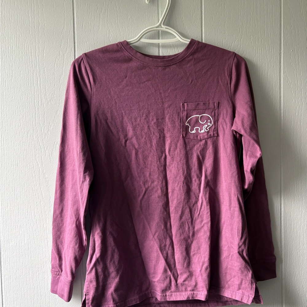 Ivory Ella Purple Long Sleeve Tee Casual Cotton